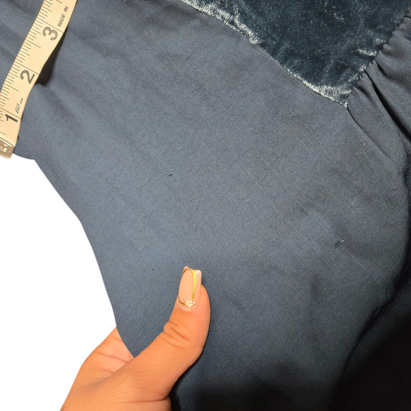 Anthropologie Maeve Blue Velvet Ingrid Mini Tunic Dress Size: SP - Picture 6 of 6